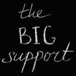 the big support lettering text on black background